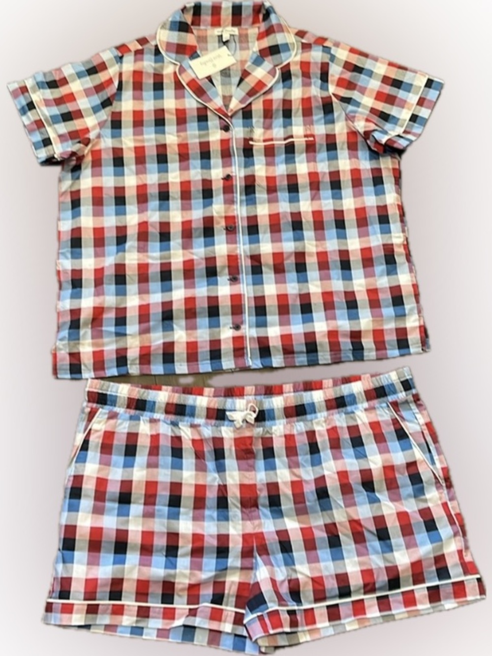 Vera Bradley Women’s Cotton Pajama Set – Red, White & Blue Plaid